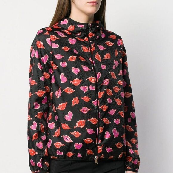 Moncler Lips And Heart Print Woman's Jacket Size 3 US M/L - Picture 2 of 13